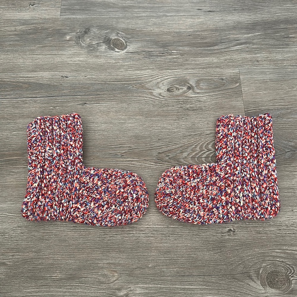 Hand knitted booties